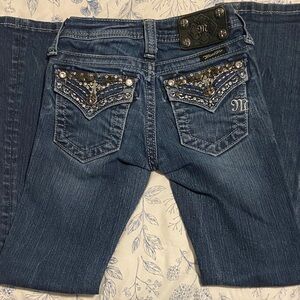 Miss Me Girl's Dark Blue Boot Cut Jeans